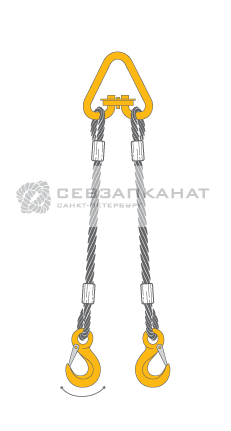 Строп канатный двухветвевой 2СК 1,25т 1м
